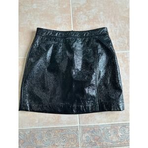 Wilfred Black Worn once wrinkle faux leather mini skirt‎ size 8